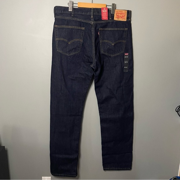 NWT Levi's 505 Dark Wash Jeans 38x34 100% Cotton - Picture 7 of 11